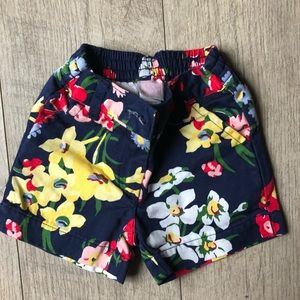 Tropical flowers summer shorts for baby girl